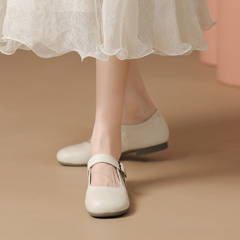 Women's Mouth Mary Jane Pumps Soft Bottom Flats Casual Shoes