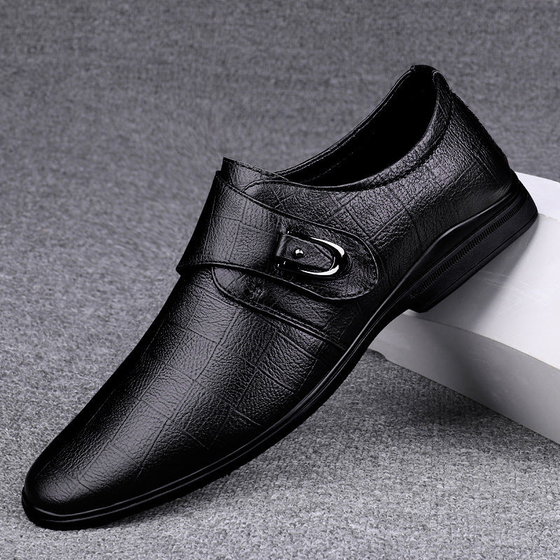 Men's First Layer Cowhide Formal Four Simple Men's Business Leather Shoes