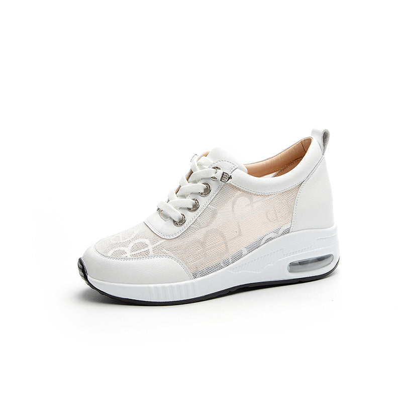 Women's Spring Mesh Breathable Height Increasing Insole Air Women's Casual Shoes