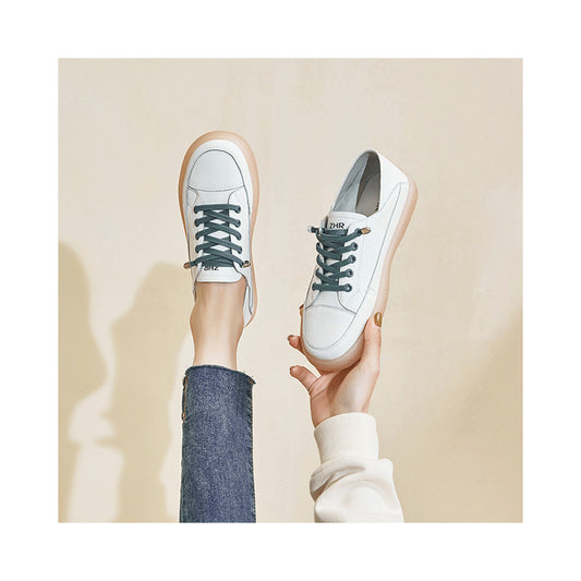 Women's White Jelly Bottom Flat Breathable Versatile Casual Shoes