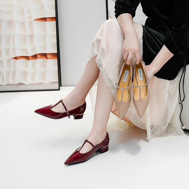 Women's Pointed Toe Pumps Chunky Commuter Shallow Women's Shoes