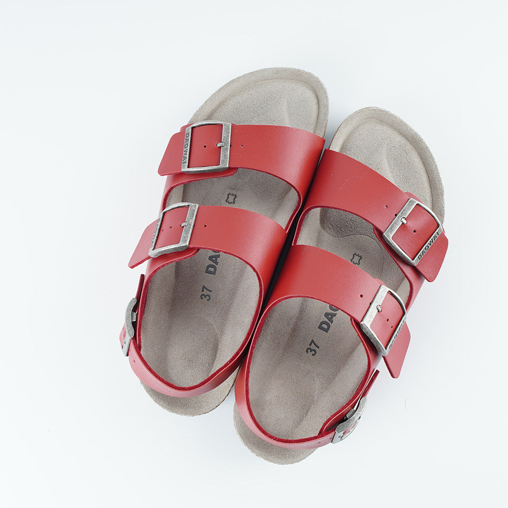 Women's & Men's Cork Double Buckle Series Sandals