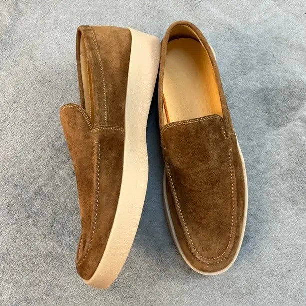 Men's Commuter British Style Slip-on Lazy Lightweight Old Money Men's Casual Leather Shoes