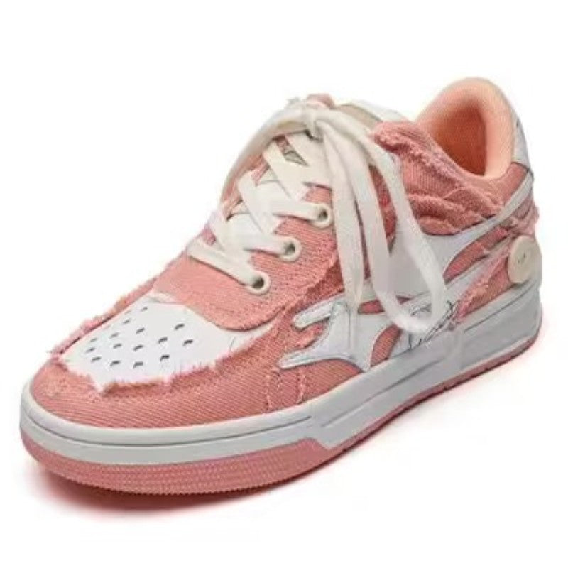 Women's Buckle Summer Purple Thick Bottom Sports Canvas Shoes