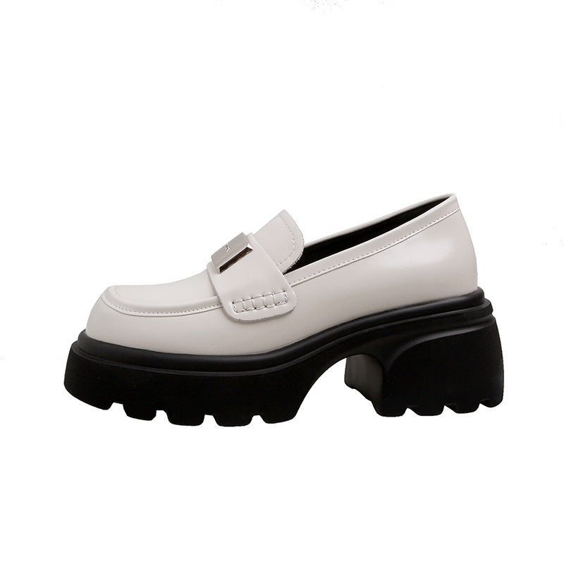 Women's Genuine Platform Slip-on Versatile British College Loafers