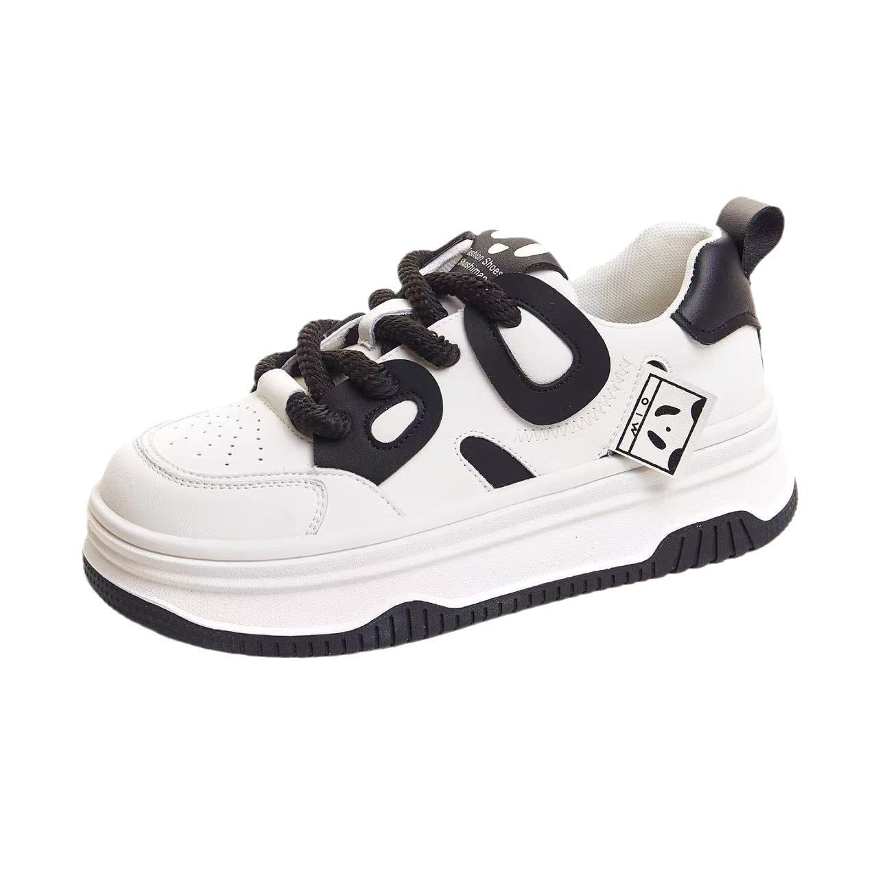 Women's & Men's White Thick-soled Ugly Cute Big Head Men's Shoes