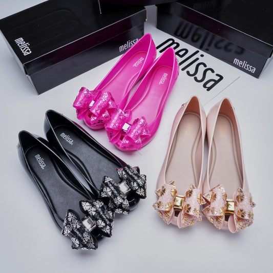Women's Melisa Bronzing Big Bow Height Increasing Insole Sandals