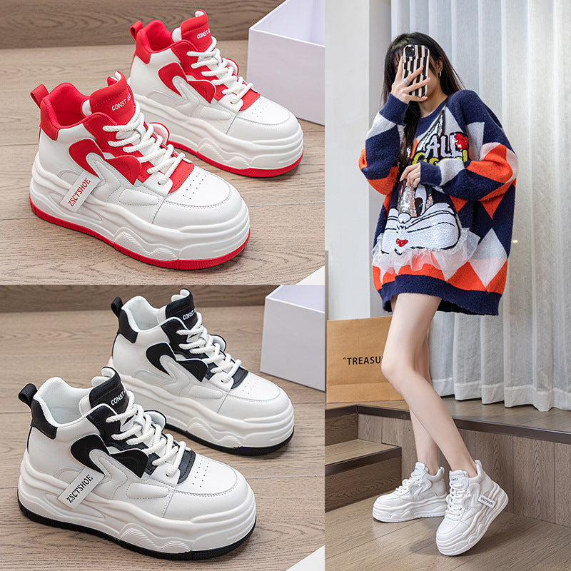 Super Popular Spring Platform Cowhide Easy Wear Sneakers