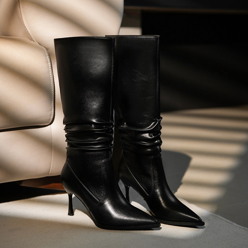 Women's Hot Sexy Stiletto Pointed Pile Style Big Boots