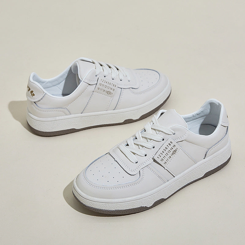 Women's White Genuine Flat Sports Pumps Plus Women's Casual Shoes