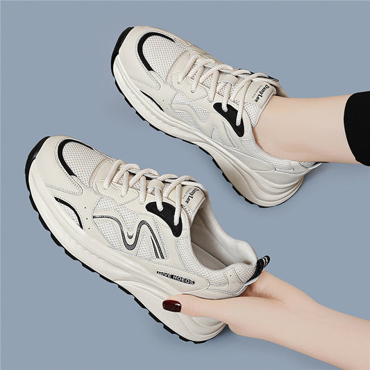 Women's Lightweight Daily Dad Platform Sports White Sneakers