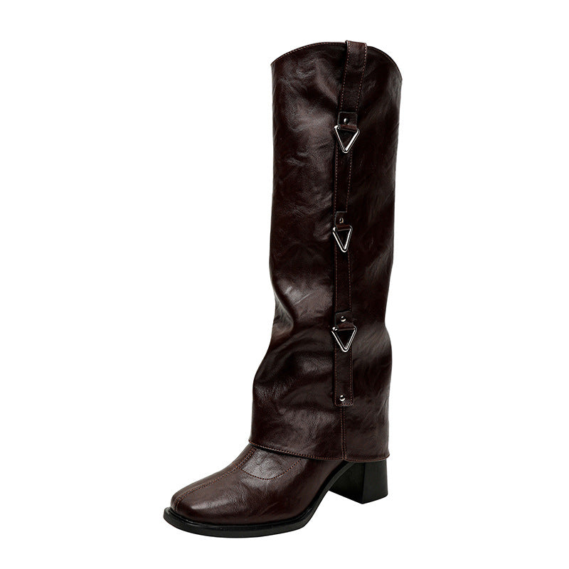 Toe Pile Style High Pants Tube Boots