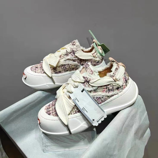 Women's & Men's Smiling Platform With Smile Face Half Canvas Shoes