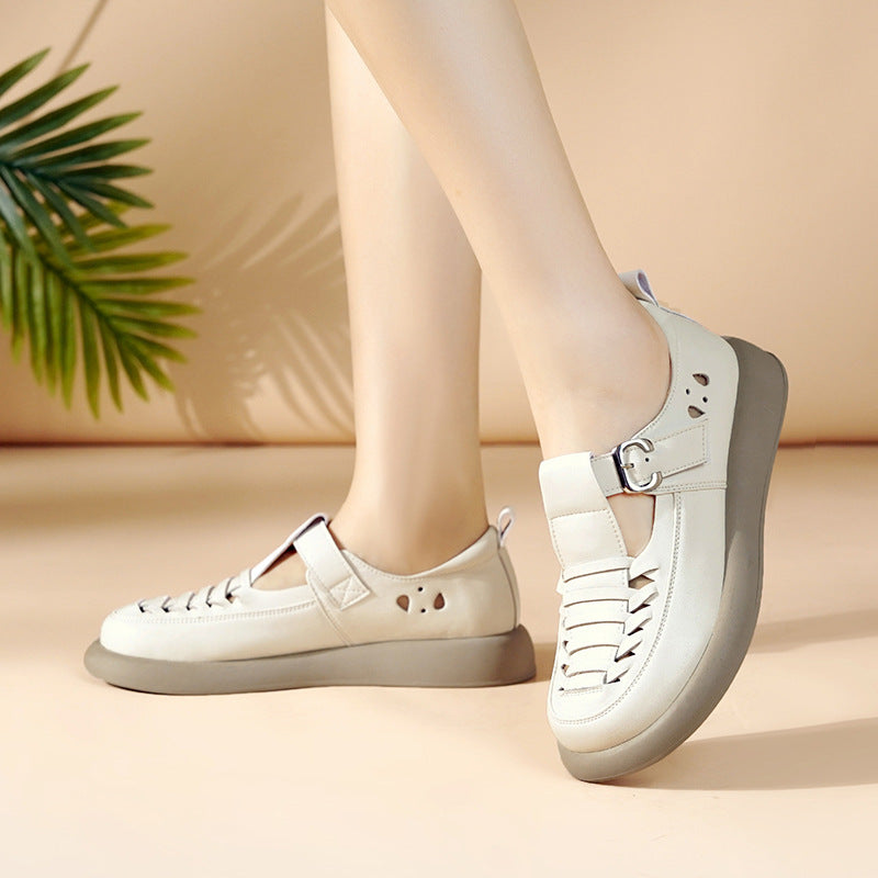 Women's Tendon Pumps Woven Hollowed Running February Mom Sandals