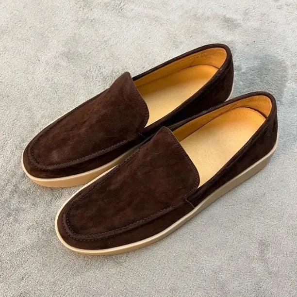 Men's Commuter British Style Slip-on Lazy Lightweight Old Money Men's Casual Leather Shoes
