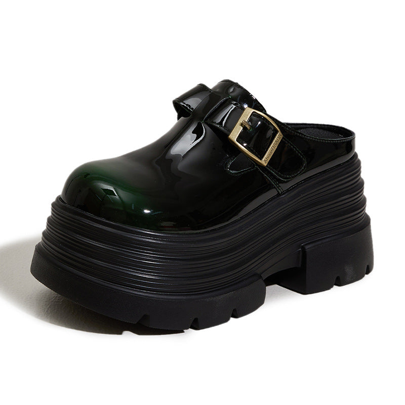 Women's British Style Closed Toe Half Fashion Slippers