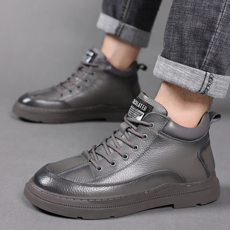 Men's First Layer Cowhide Cotton Genuine Wool Men's Shoes
