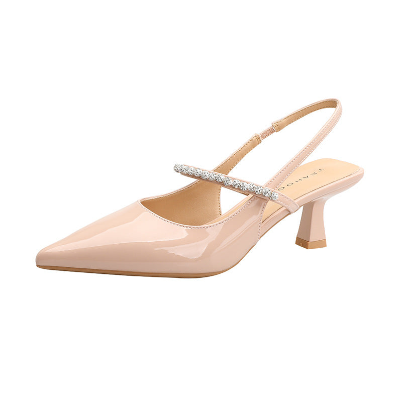 Women's For Summer Fairy Sexy Fashion Stiletto Rhinestone Word Heels