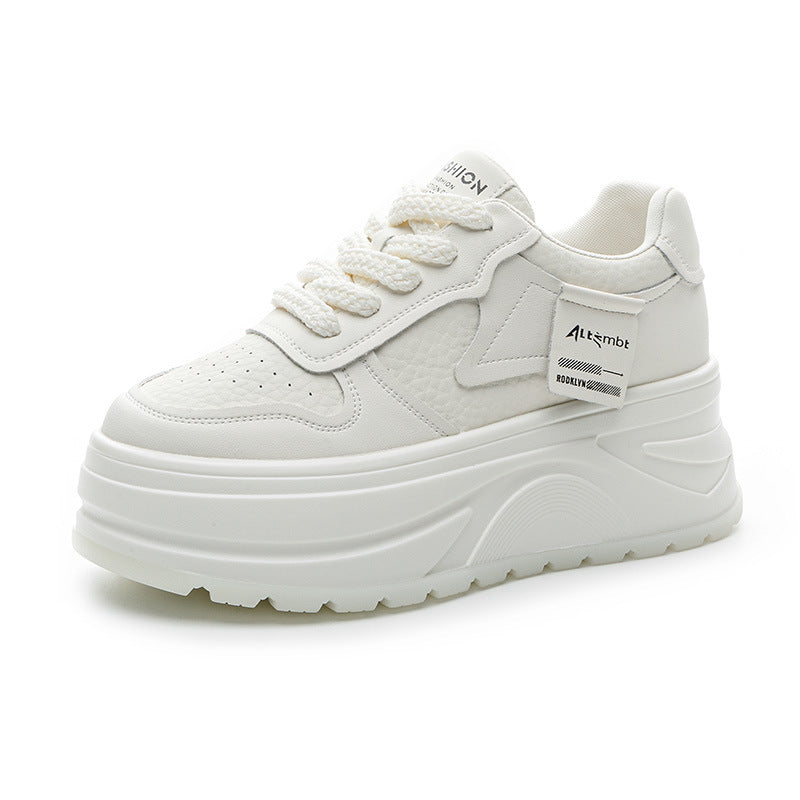 Women's Hidden White Small Size Height Increasing Casual Shoes