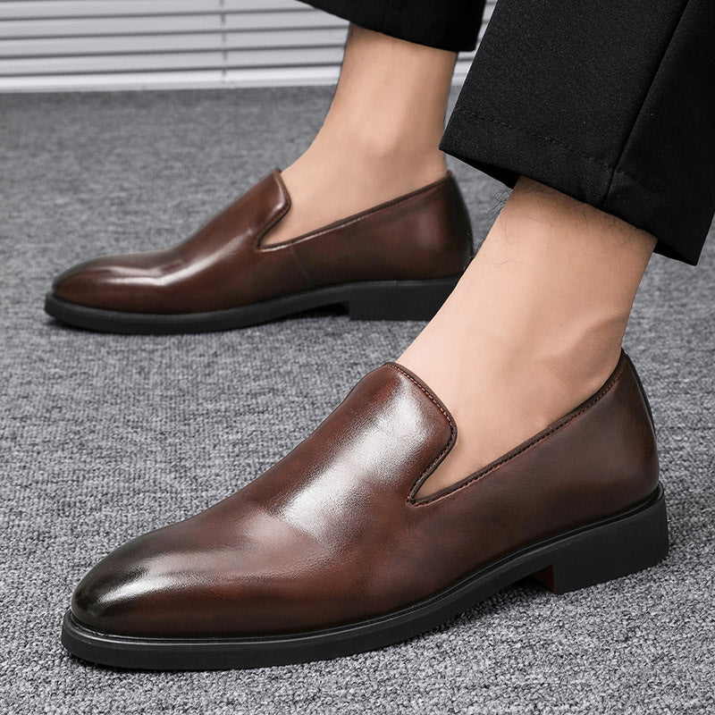Men's Formal Wear Pointed Autumn Breathable Invisible Elevated Leather Shoes