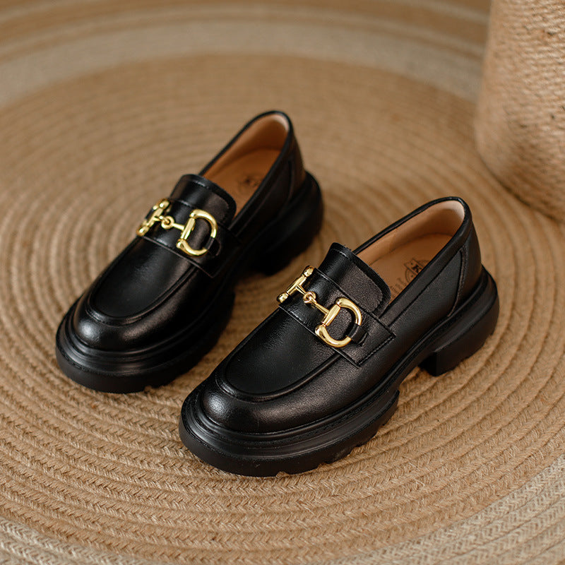 Soft Bottom Chunky Slip-on Round Toe Loafers