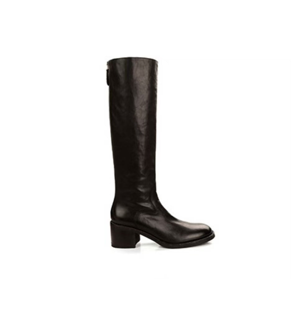 Back Zipper Fashion Slimming Chunky Long Boots