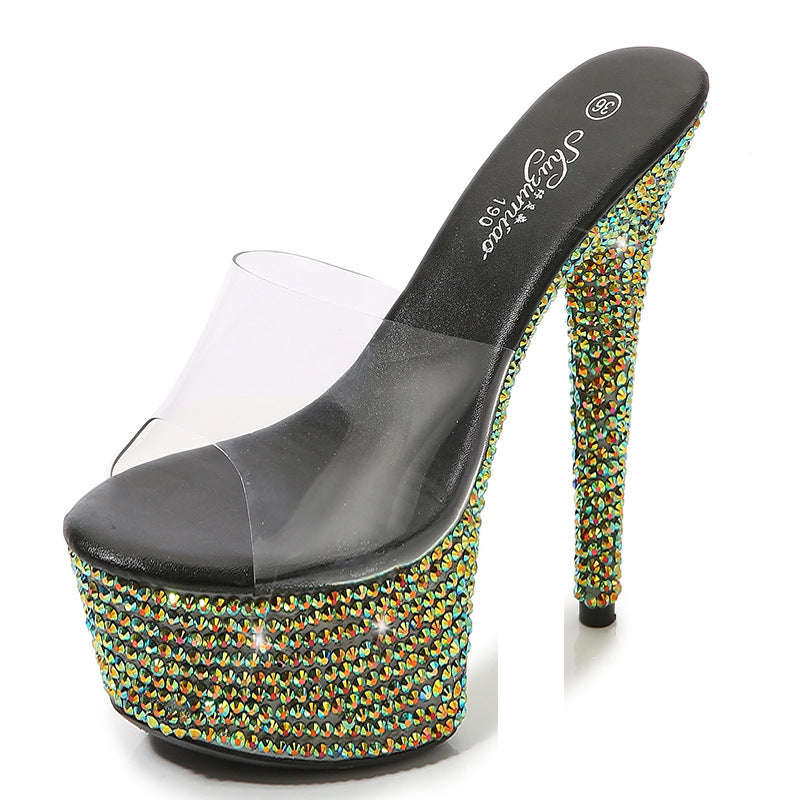 Trendy Glamorous Unique Rhinestone Yuan Cm Heels