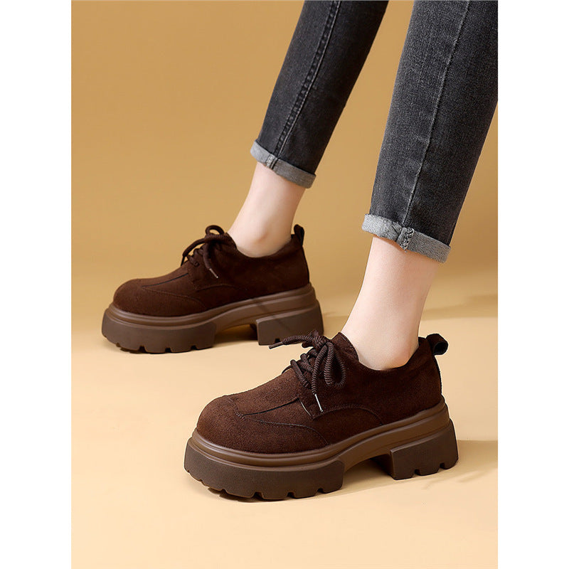 Women's Platform Genuine Inner Match Skirt Retro Women's Fashion Shoes