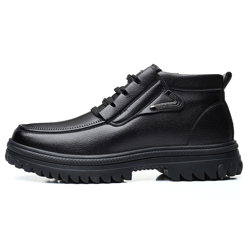 Men's Large Cotton Winter Warm Breathable Genuine Men's Shoes
