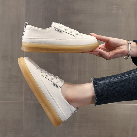 Women's White Jelly Bottom Board Spring Transparent Casual Shoes
