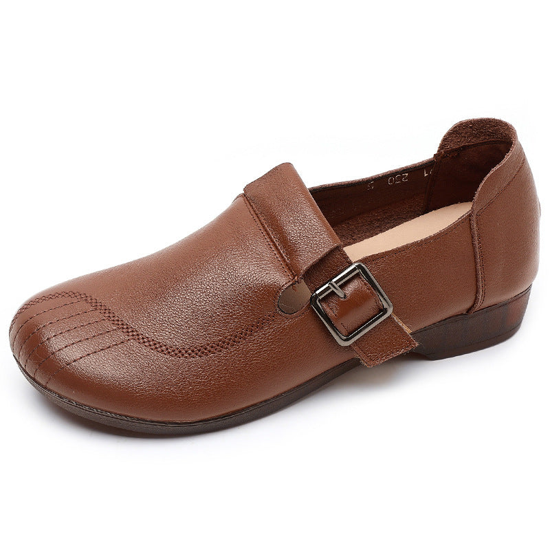 Women's Comfortable Pumps Retro Autumn First Layer Loafers