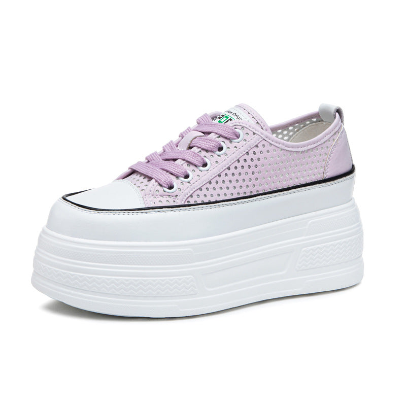 Women's White Summer Versatile Breathable Board Muffin Casual Shoes