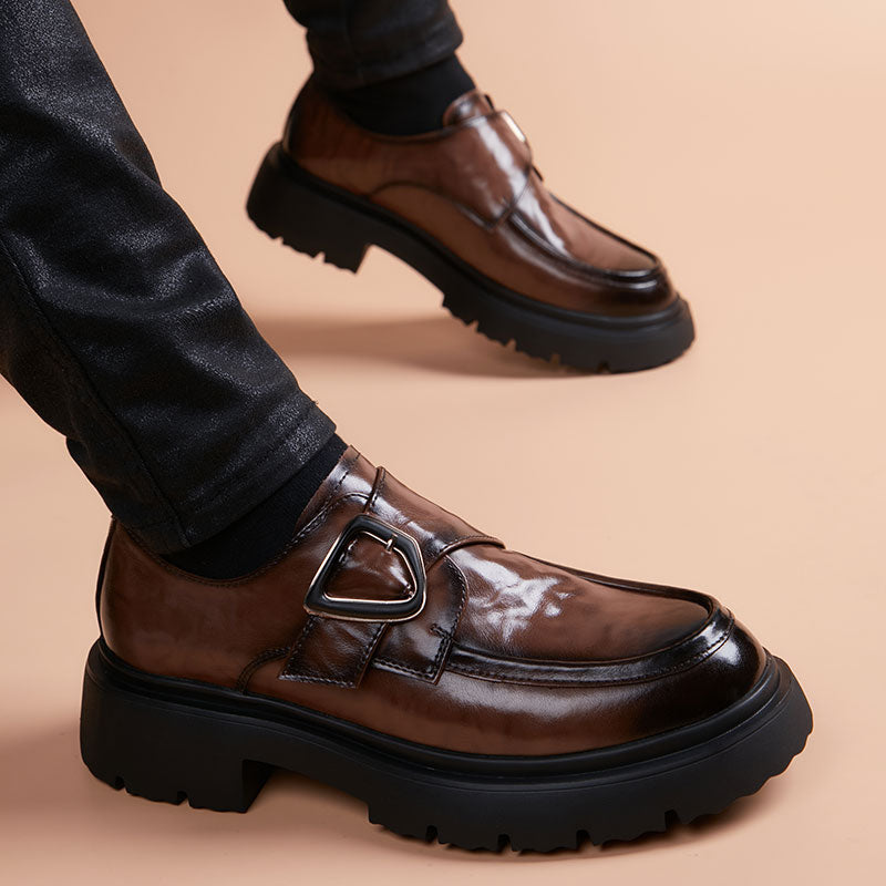Men's Winter Breathable Business Formal Slip-on Platform Men's Casual Leather Shoes