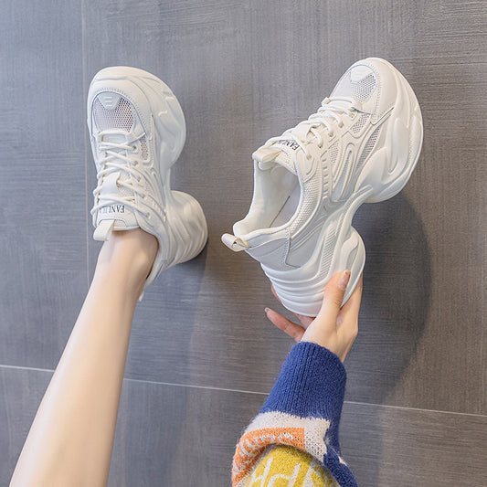 Women's Height Increasing Running Spring Dancing Thick Casual Shoes