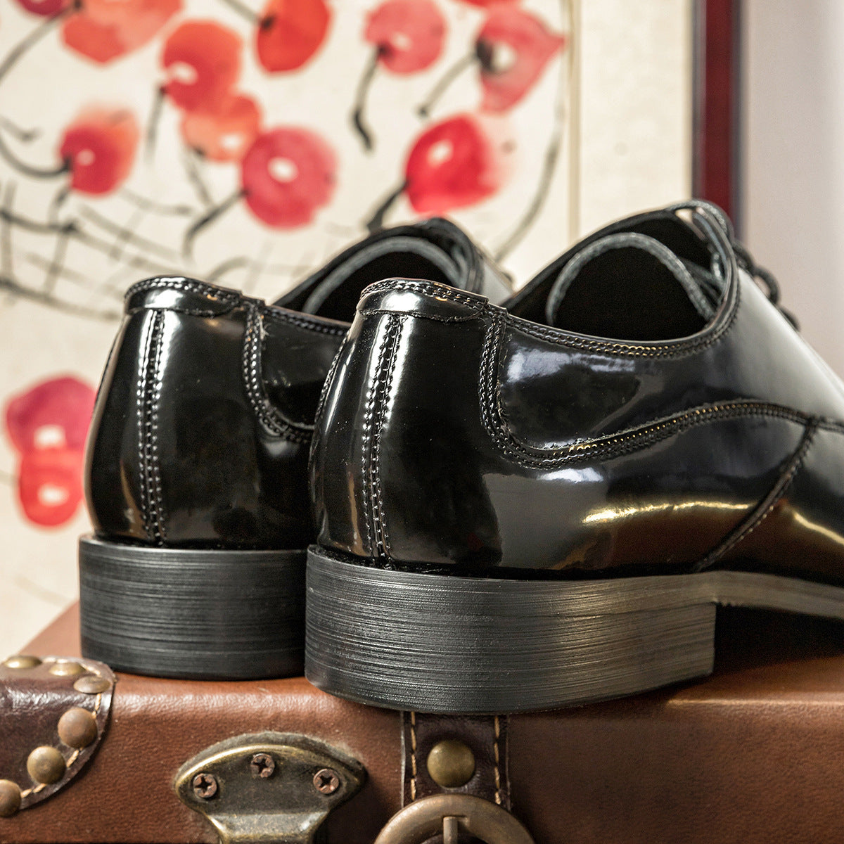 Men's One Piece Also Priced Korean Patent Leather Shoes