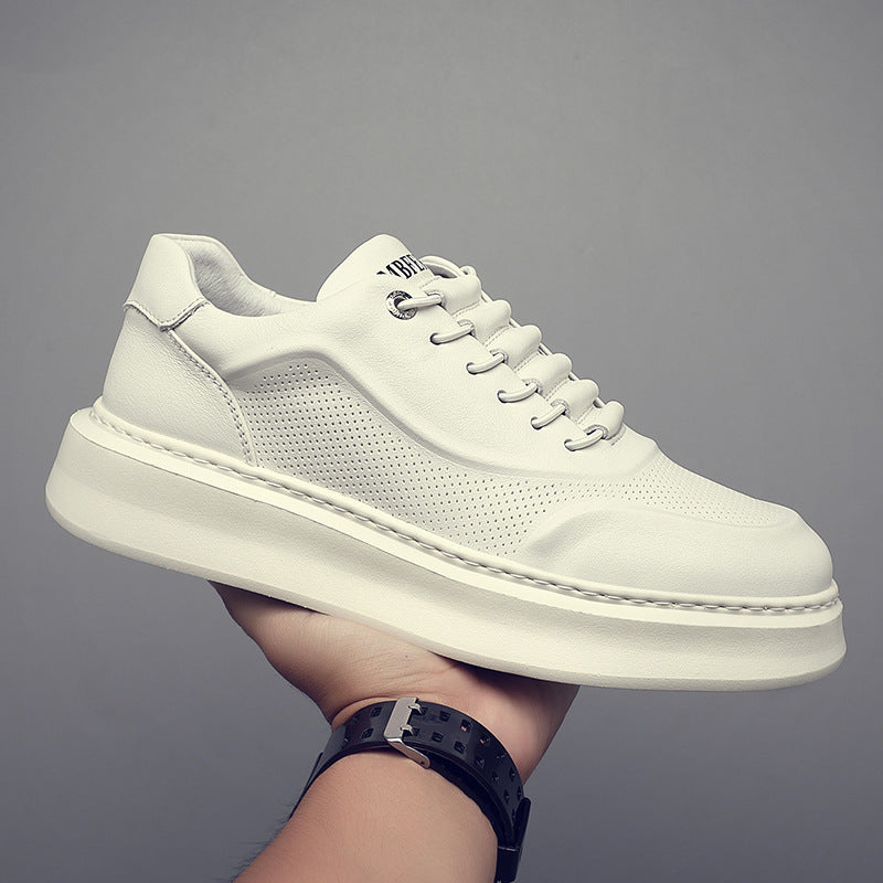 Men's Layer Cowhide Easy Wear Mesh Breathable Low Top Men's Shoes