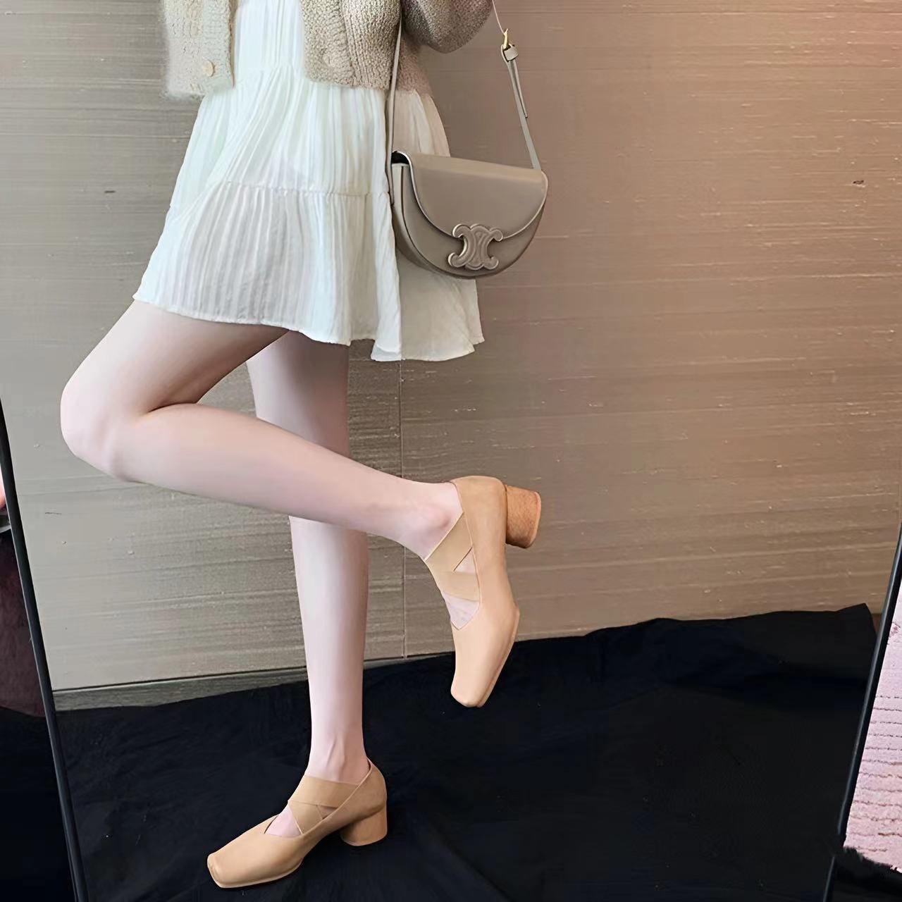 Women's Jane Low Ballet Outer Wear Cross Heels