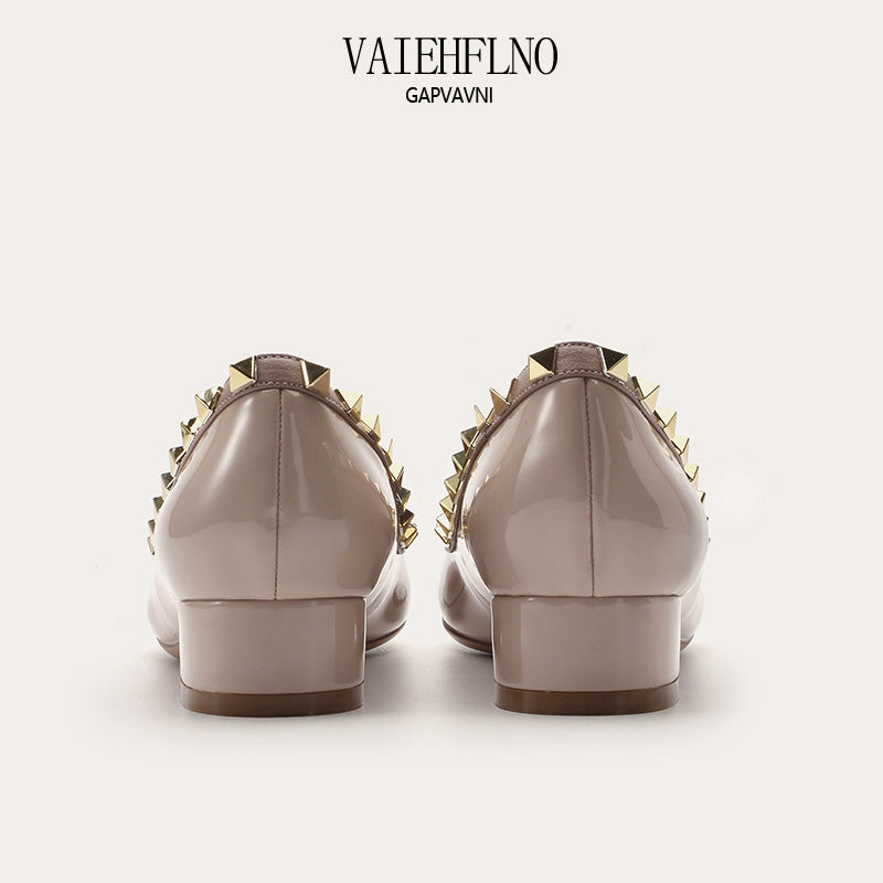 Women's Pumps Temperament Low-cut Chunky Sweet Orange Women's Shoes