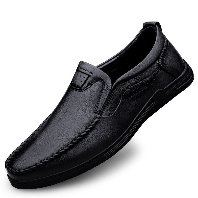 Men's First Layer Cowhide Soft Breathable Slip-on Leather Shoes