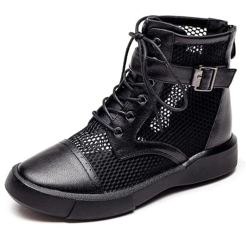 Women's Flat Ankle Cattlehide Fashion Top Layer Boots