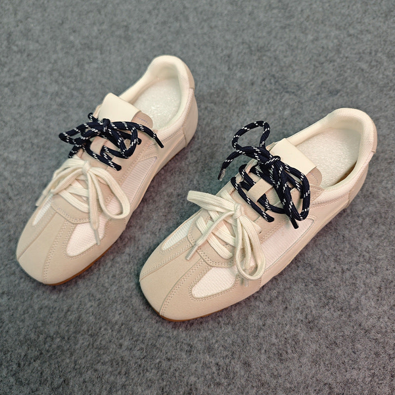 Mandarin Duck Lace Stitching Mesh Height Increasing Insole Versatile Sneakers