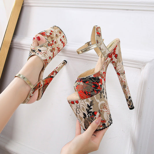 Women's Plus Size High Stiletto Platform Nightclub Pole Dance Heels