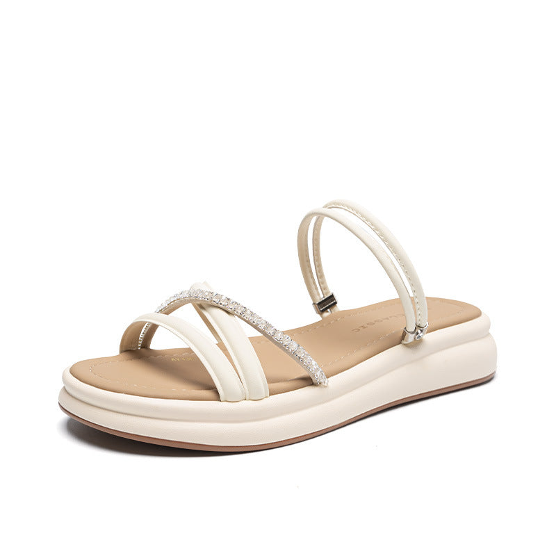 Women's Korean Fashionable Roman Dual-purpose Rhinestone Summer Sandals