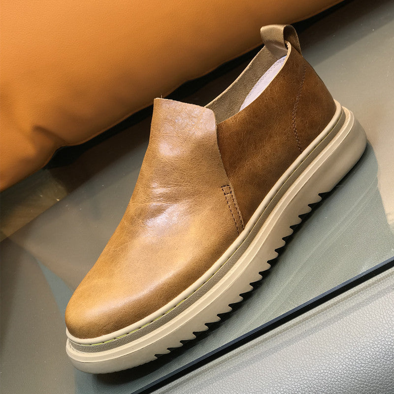 Men's Genuine Retro Polished Slip-on Thin Breathable Loafers