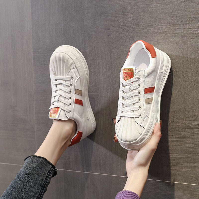 Women's White Platform Sports Board Spring Versatile Casual Shoes
