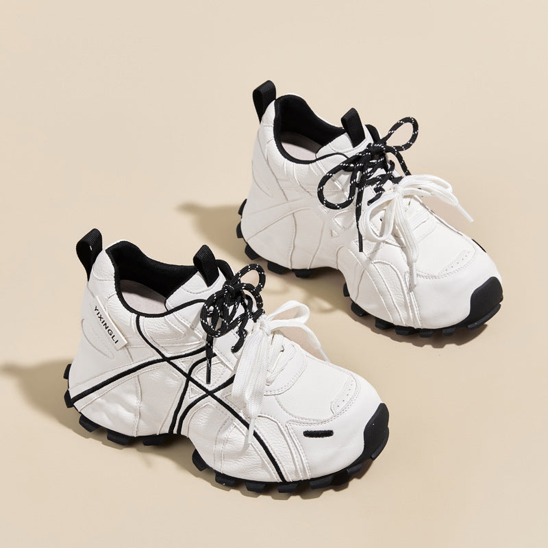 Women's Authentic Clunky Platform Height Increasing Breathable Women's Casual Shoes