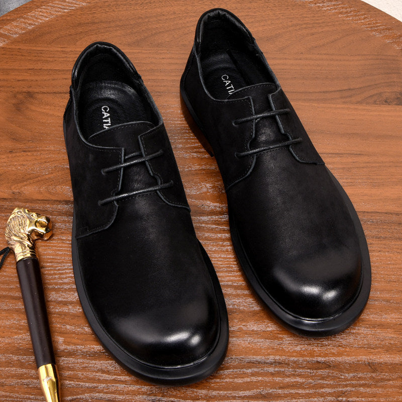 Men's Soft Cowhide Autumn Fashion Genuine Business Lace Up Men's Casual Leather Shoes