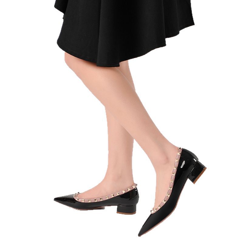 Women's Pumps Temperament Low-cut Chunky Sweet Orange Women's Shoes