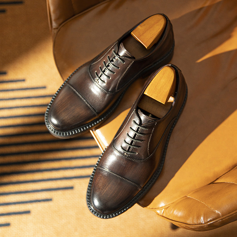 Men's Within Hours Business Formal Wear Thick Bottom Three Leather Shoes