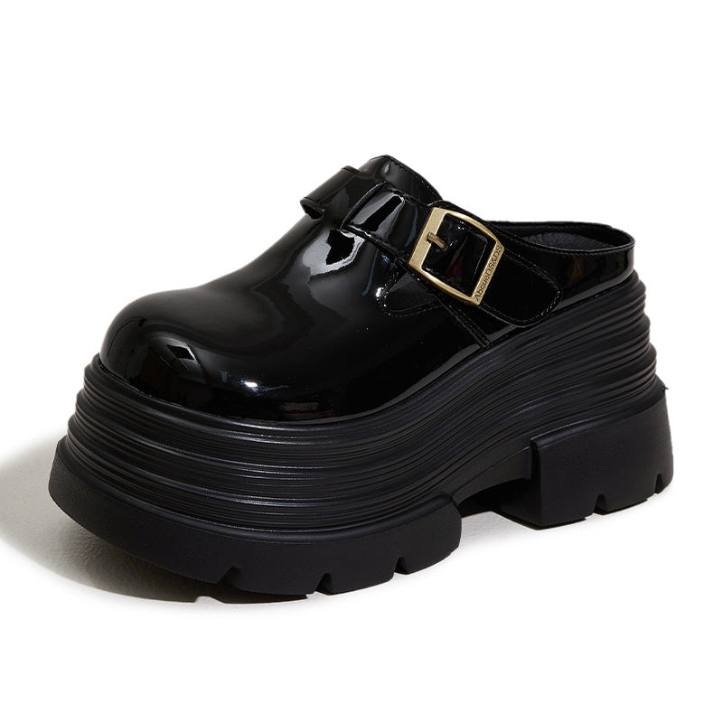 Women's British Style Closed Toe Half Fashion Slippers